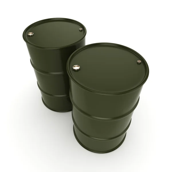 3D rendering khaki barrels — Stock Photo, Image