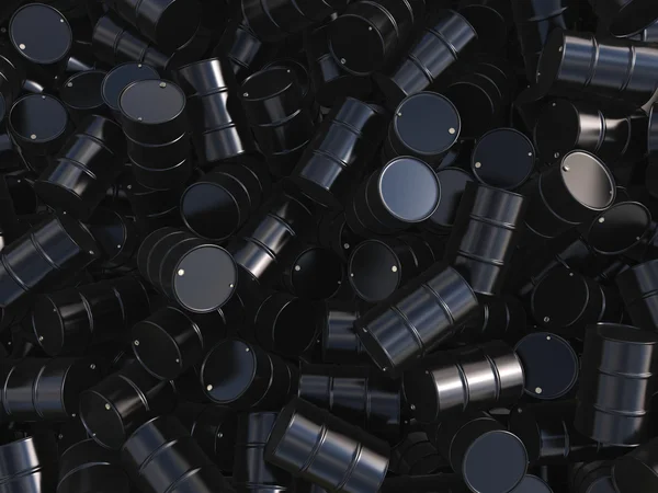3D rendering black barrels — Stock Photo, Image