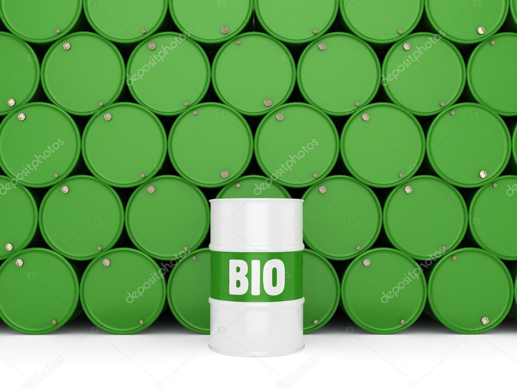 3D rendering barrel of biofuels