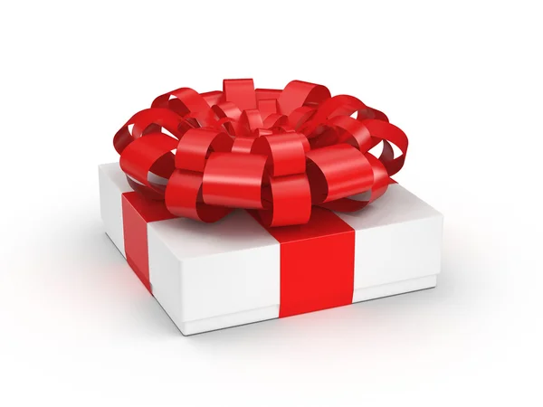 Representación 3D Caja de regalo blanca — Foto de Stock