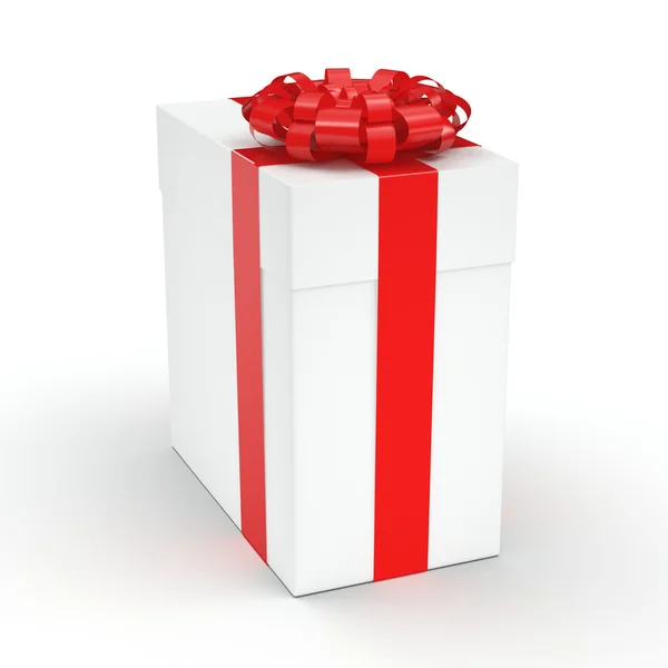 Representación 3D Caja de regalo blanca — Foto de Stock