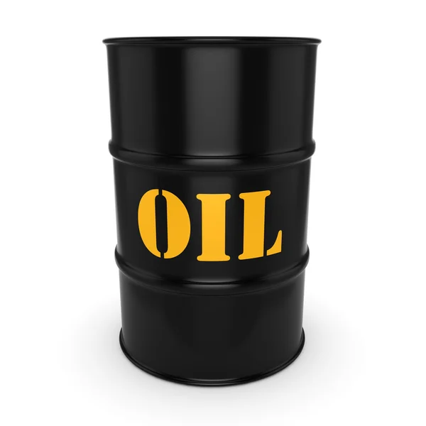 3D rendering Black oil barrel — Stock Photo, Image