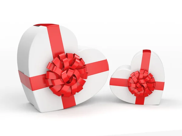 3D renderização caixas brancas coração — Fotografia de Stock