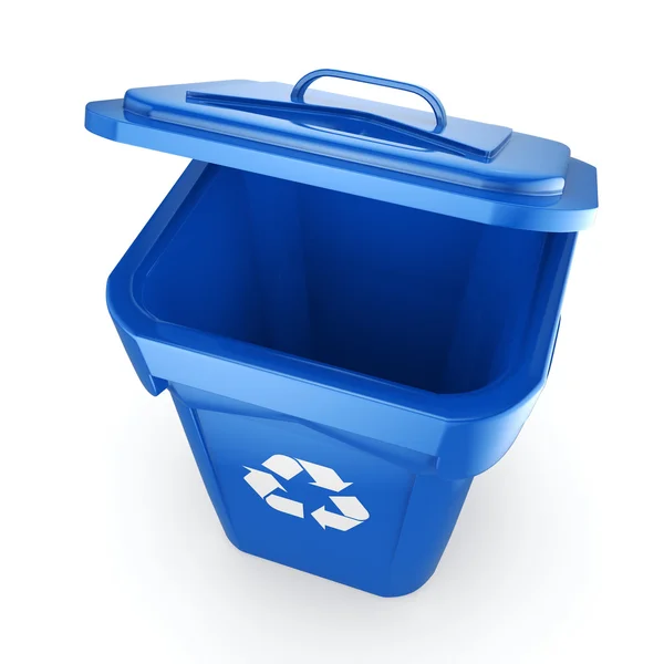 3D rendering Blue Recycling Bin — Stock Photo, Image