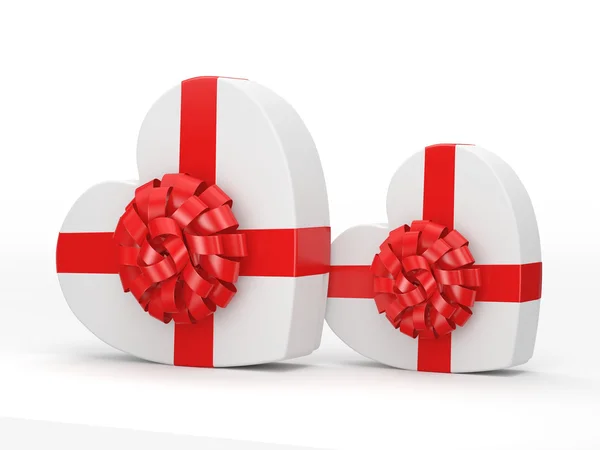 3D renderização caixas brancas coração — Fotografia de Stock