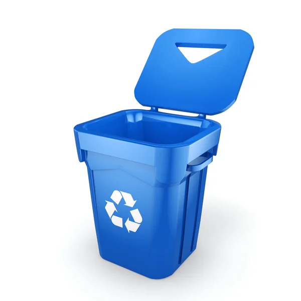 3D rendering Blue Recycling Bin — Stock Photo, Image