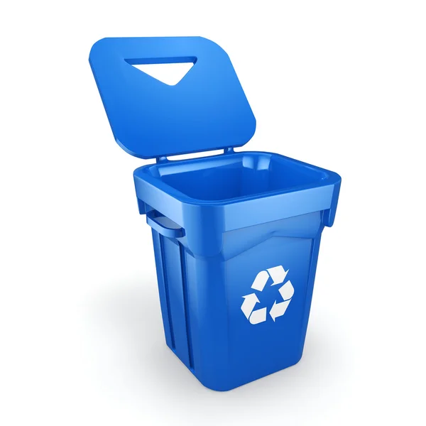 3D rendering Blue Recycling Bin — Stock Photo, Image