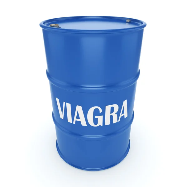 Renderowania 3D Viagra niebieskiego beczki — Zdjęcie stockowe