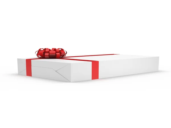 3D render beyaz hediye kutusu — Stok fotoğraf