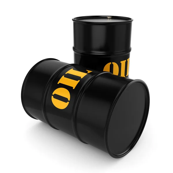 Representación 3D Barriles de petróleo negro —  Fotos de Stock