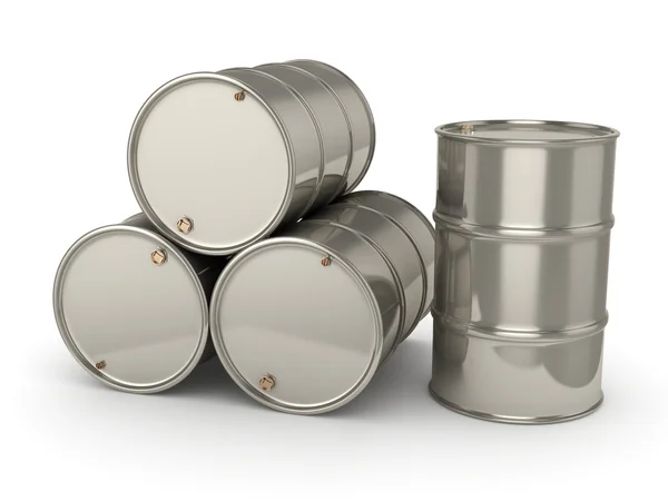 3D rendering Set chrome barrels — Stock Photo, Image