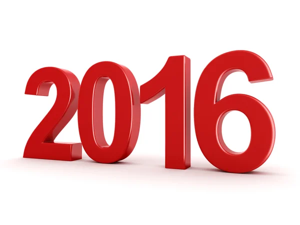 3D-Darstellung von Neujahrszahlen 2016 — Stockfoto