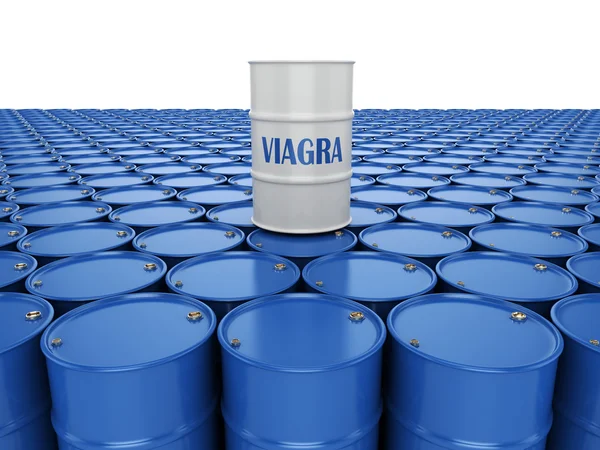 3D rendering Blue barrels Viagra