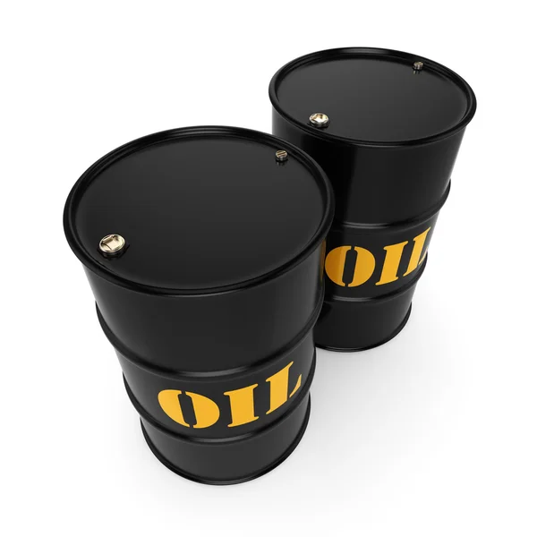 3D рендеринг нефтяных бочек Black — стоковое фото