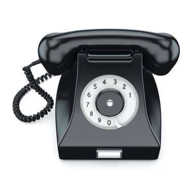 3D render eski siyah telefon