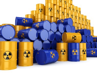 3D render radyoaktif varil