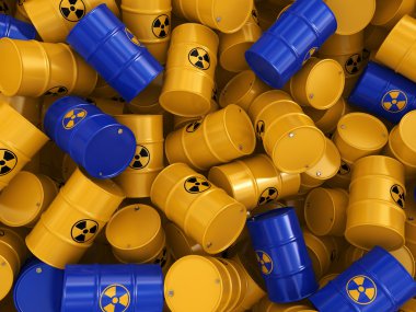 3D render radyoaktif varil