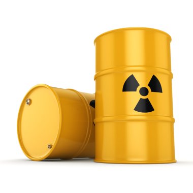 3D render radyoaktif varil
