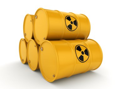 3D render radyoaktif varil