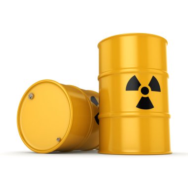 3D render radyoaktif varil