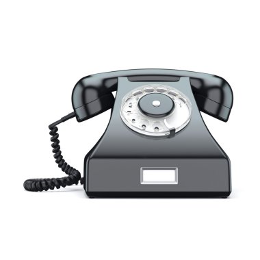 3D render eski siyah telefon