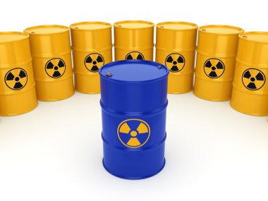 3D render radyoaktif varil