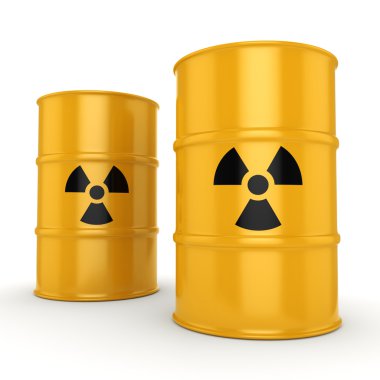 3D render radyoaktif varil