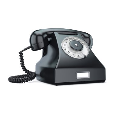 3D render eski siyah telefon