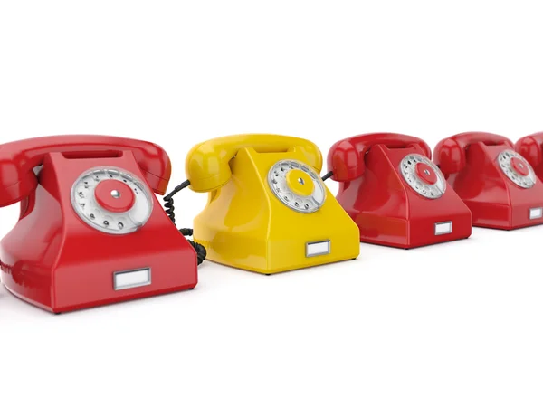 Rendering 3D vecchio telefono rosso — Foto Stock