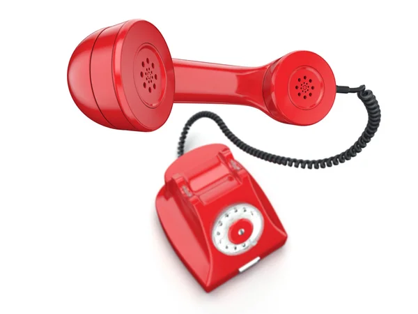 3D rendering oude rode telefoon — Stockfoto