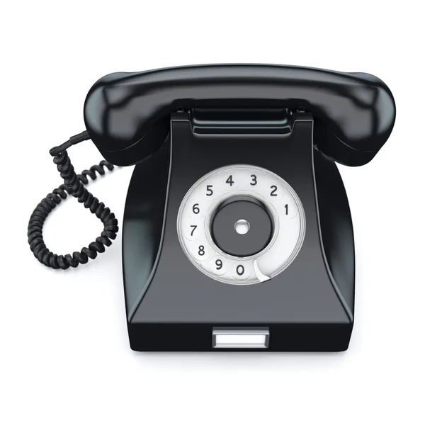 3D rendering old black phone — Stock Photo, Image