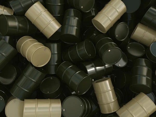 3D rendering khaki barrels — Stock Photo, Image