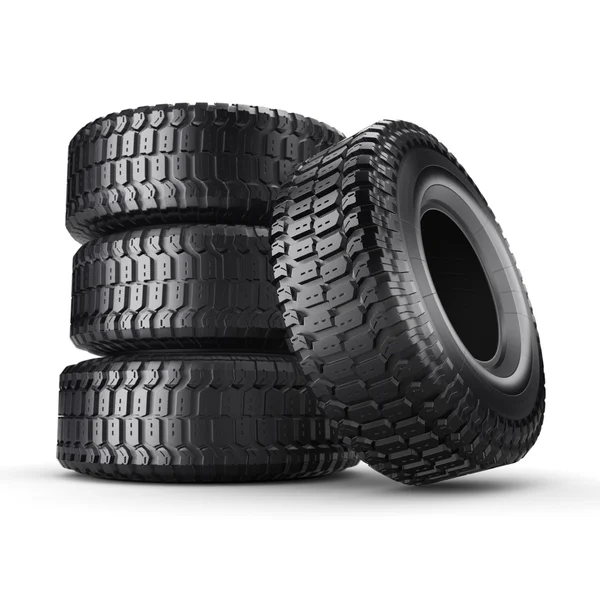 3D pneus de caminhão de renderização — Fotografia de Stock