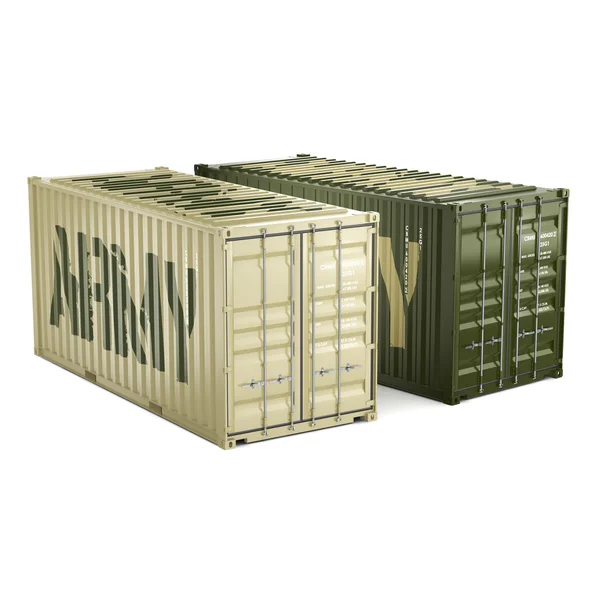 3D rendering army containers — Stock Photo, Image