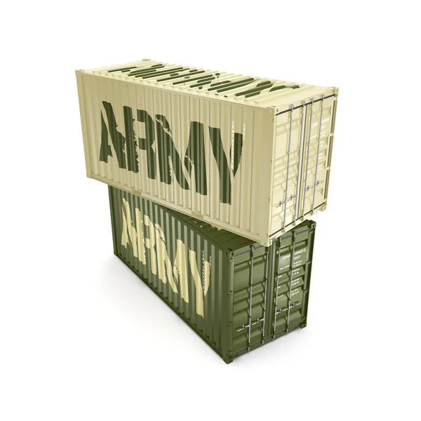 Contenitori 3D rendering esercito — Foto Stock
