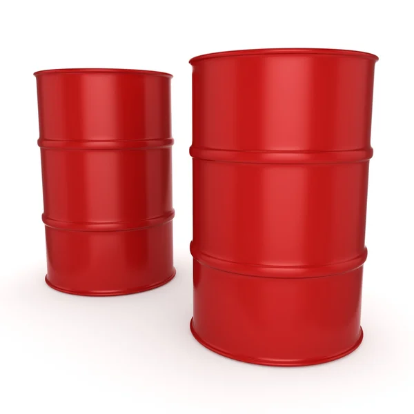 3D rendering red barrels — Stock Photo, Image