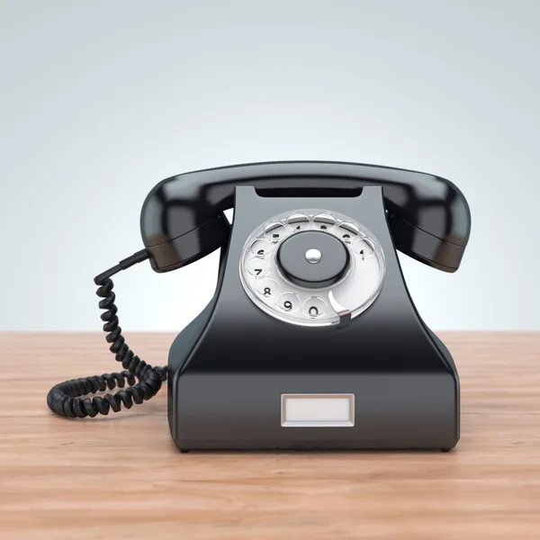 3D rendering old black phone — Stock Photo, Image