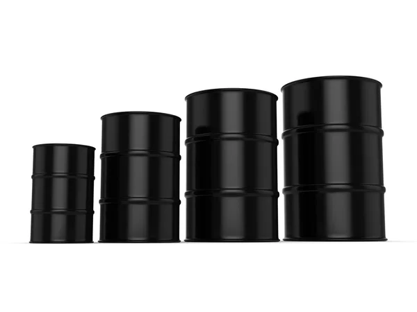 3D rendering black barrels — Stock Photo, Image
