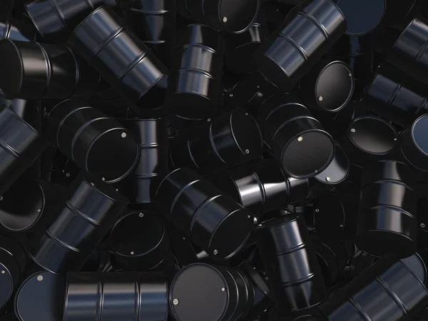 3D rendering fekete hordók — Stock Fotó