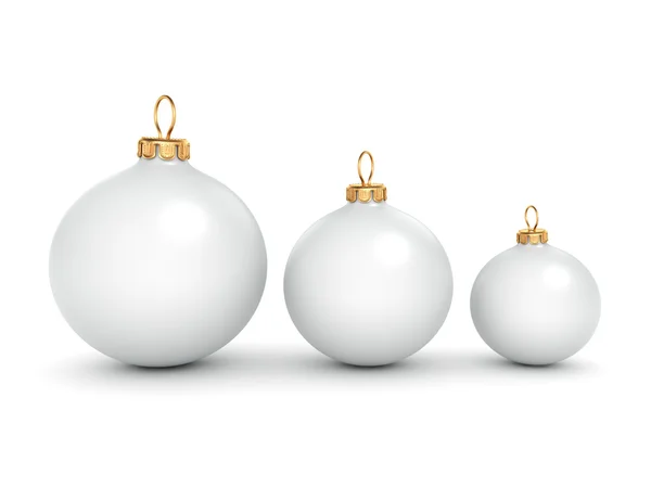 Λευκή Χριστουγεννιάτικη μπάλα — Φωτογραφία Αρχείου