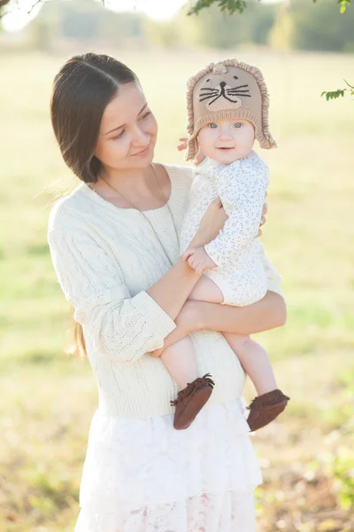 Mother and baby outdoors Royalty Free Stock Photos