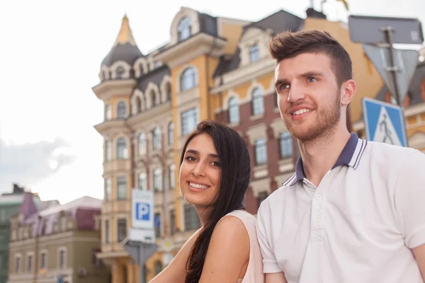 Retrato de ciclistas de pareja — Foto de Stock