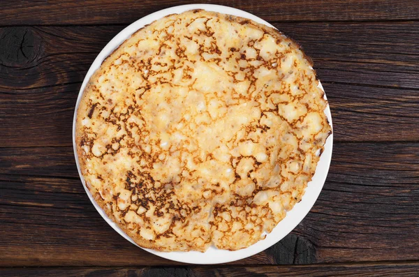 Een gebakken pannenkoek — Stockfoto