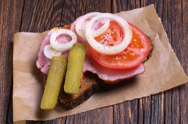 Sandwich with ham — Stock Photo, Image