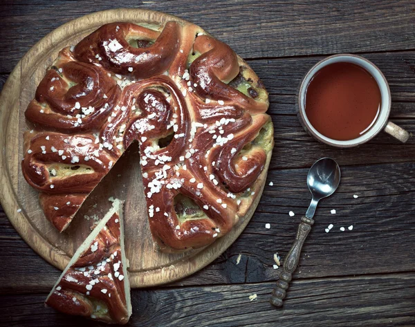 Pasta ve çay — Stok fotoğraf