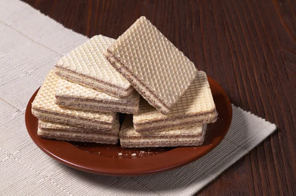 Wafers in plate — Stock Photo, Image