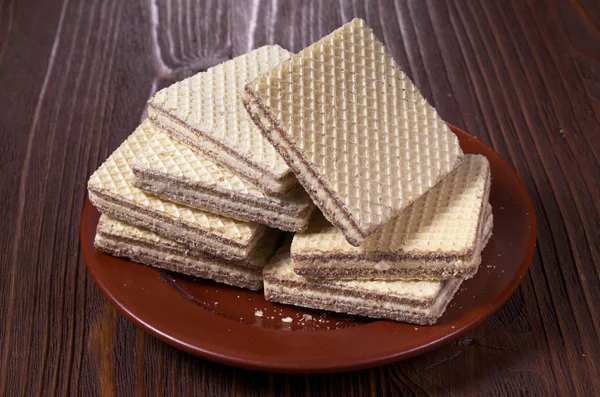 Wafers in plate — Stock Photo, Image