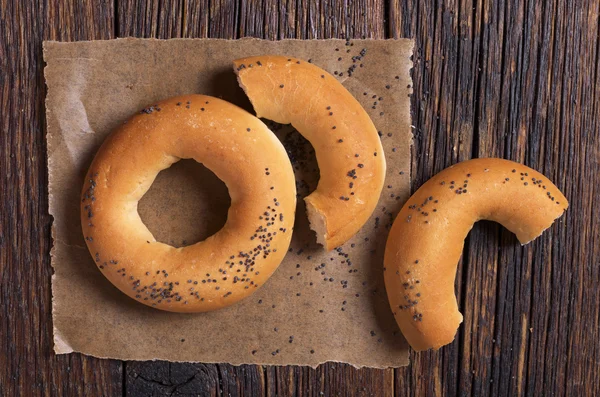 Bagels med vallmofrön — Stockfoto