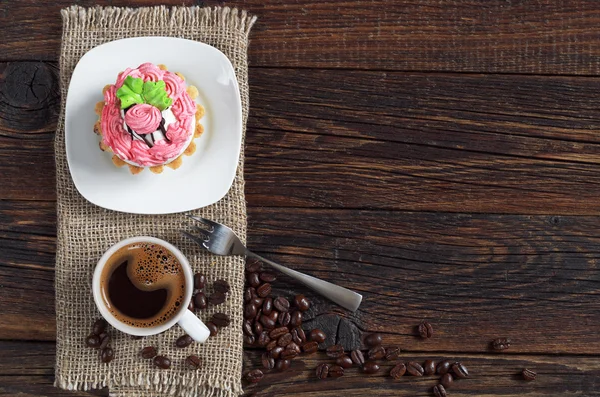 Ceașcă de cafea și tort — Fotografie, imagine de stoc