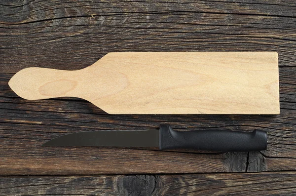 Deska do krojenia i nóż — Zdjęcie stockowe